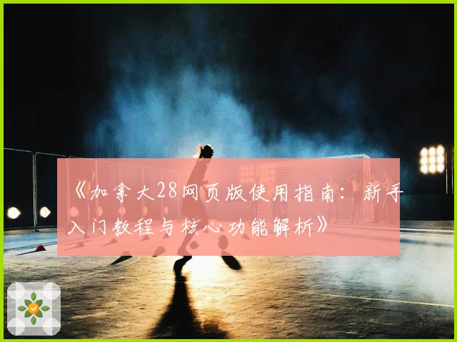 《加拿大28网页版使用指南:新手入门教程与核心功能解析》